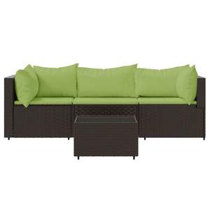 Ensemble de salon de jardin marron avec coussins verts - Product Image 3