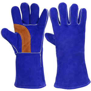 Fournisseur en vrac de gants de soudage en cuir de vachette résistants à la chaleur, renforcés pour la paume et le pouce, gants de travail à usage industriel - Product Image 3
