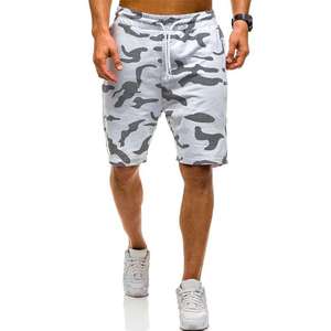Shorts en polaire unis pour hommes, tendance, avec cordon de serrage personnalisé, respirants, séchage rapide, style urbain, décontractés, pour la gym, coupe ample, été - Product Image 1