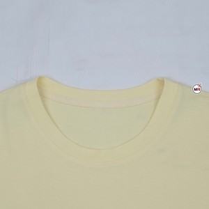 Camisetas de Manga Corta para Hombre, Color Amarillo Pálido, Cuello Redondo, Diseño con Letras Bordadas y Estampado Brillante, Corte Regular Informal, Camisetas de Algodón Jersey - Product Image 5