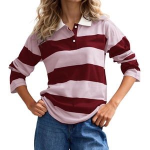 Chemise polo à manches longues pour femme, tendance, de qualité supérieure, en tissu doux et léger, personnalisable, pour le quotidien. - Product Image 4