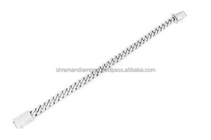 Men's 925 Silver Diamond Cuban Chain Moissanite Bracelet <b>Micro</b> Pave Round Brilliant Cut Hiphop Style Everyday Wear luxury gifts - Product Image 3