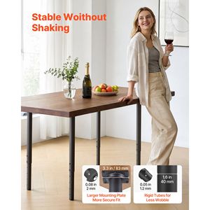 Pieds de meubles en acier réglables de 24 à 40 pouces, capacité maximale de 1200 lb, installation rapide et robuste pour meubles de maison - Product Image 4