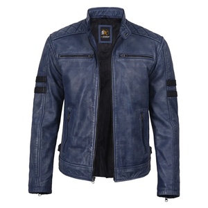 Chaqueta de Invierno para Hombre, Estilo Bomber, de Piel de Oveja Pura, Acolchada, Corte Ajustado, Reversible, Impermeable, Ecológica y de Secado Rápido - Product Image 1
