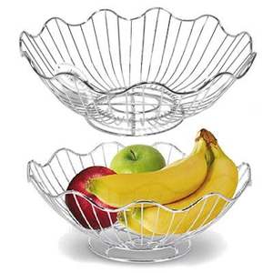Panier à fruits multifonctionnel en acier inoxydable pour le rangement sur le comptoir de cuisine avec une structure métallique ouverte durable et respirante - Product Image 2