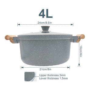 Durable Non Stick Casserole With Marble Coated Interior Heavy Duty Forged Aluminum Base And Tempered Glass Lid - Product Image 2