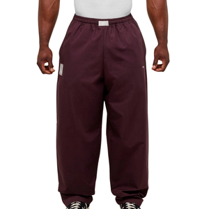 Pantalon de jogging ample pour homme, coupe droite, violet cerise, style streetwear, idéal pour la gym et le fitness - Product Image 1