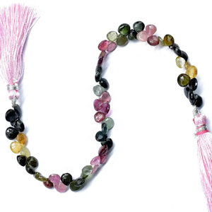Perles de tourmaline facettées de qualité AAA, forme cœur, 6-7 mm, 8 pouces, percées en haut, trou de 0,50 mm pour la fabrication de bijoux - Product Image 1