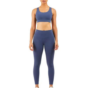 Ensemble de yoga pour femmes, taille plus, extensible dans quatre directions, écologique, 3 pièces, respirant, élasthanne/nylon, taille élastique, longueur intégrale - Product Image 4