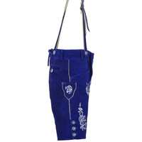 Lederhosen alpins bleus pour hommes en cuir véritable, tailles européennes 46 à 60