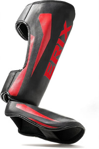 Protections de tibias professionnelles pour Muay Thai, Kickboxing, MMA, Sparring – Protections de tibias d'entraînement à protection intégrale avec support pour le pied - Product Image 5