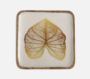 Esmaltado a mano creativo bajo MOQ hecho a mano mango madera Plato cuadrado servir fabricante de artículos mayorista - Product Image 4