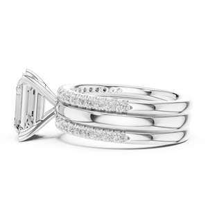 Anillo de Oro Sólido de 14K con Diamante Cultivado en Laboratorio de Corte Esmeralda de 3 CT DE VS1, Anillos de Compromiso, Boda y Aniversario Aries Jewel - Product Image 3