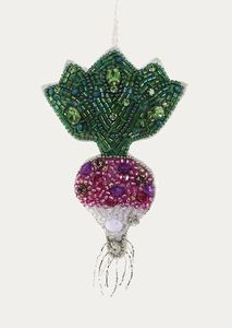 Unique Beaded Velvet Pretzel <b>Christmas</b> Ornament Handmade Traditional 4 Inch Textile Craft <b>Gift</b> Set Decoration - Product Image 3