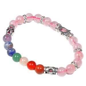 Bracelet Sept Chakra avec Bracelet Quartz Rose Bracelets 7 chakras en gros Bracelets et bracelets de mode pour la guérison - Product Image 1