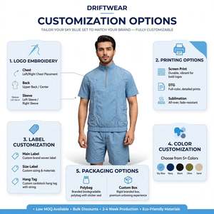 Conjunto de Pantalones Cortos y Chaqueta Cortavientos para Hombre de Alta Calidad con Logotipo Personalizado, Traje Deportivo de 2 Piezas, Ligero, de Nailon y Poliéster, con Media Cremallera y Manga Corta - Product Image 5