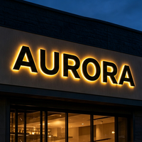 Letrero Luminoso LED Personalizado, Letras Negras Retroiluminadas, Letrero 3D con Letras de Canal para Negocios, Letrero Publicitario Acrílico