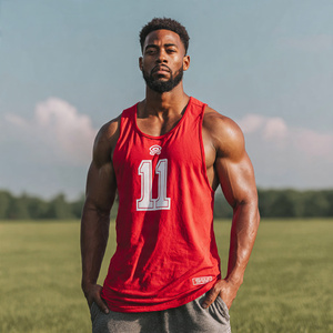 100% Polyester Football Training <b>Singlet</b> Tops Sleeveless Sublimation <b>Running</b> Tops Men Customize Sublimation <b>Singlet</b> Tops - Product Image 3