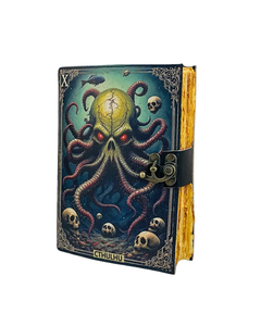 Cthulhu Leather Journal Handmade Gothic Grimoire <b>Notebook</b> Vintage Mythical Horror Diary <b>Book</b> for Writing and Sketching - Product Image 2