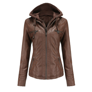 Chaquetas de Cuero para Mujer, Cuello Alto, Forro de Cuero, Cálidas para Invierno, Acolchadas, Transpirables, Servicio OEM ODM - Product Image 1