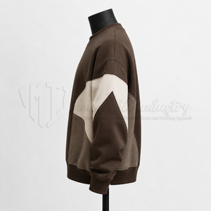 Sweat-shirt à col rond surdimensionné pour homme, patchwork, manches raglan, pull décontracté, automne, coton et polyester mélangés - Product Image 4