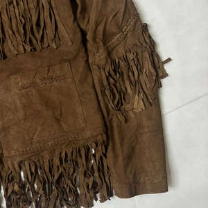 Veste en daim style western à franges, veste en cuir unisexe tendance, veste en daim couleur unie, design populaire, veste décontractée unisexe pour l'hiver - Product Image 4