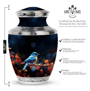 Urna Funeraria Blue Sparrow para Cenizas Humanas, Diseño de Gaviota - Product Image 2