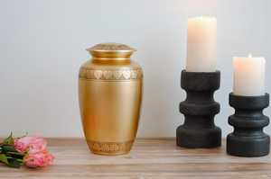 Elegant Brass & Copper Urns India Memorial Keepsakes - Product Image 1