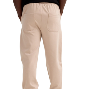 Men's Fleece <b>Trousers</b> Relaxed Straight Leg <b>Elastic</b> <b>Waist</b> Casual Sweatpants <b>with</b> Side Pockets Open Hem for Everyday Lounge Wear - Product Image 2