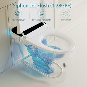 WC intelligente bianco ST-GP-01 1,28gpf Bidet senza serbatoio AUTO aperto e vicino AUTO doppio scarico acqua calda essiccatore Bidet riscaldato sedile portatile - Product Image 5