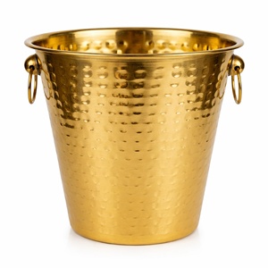 Cubo para Vino de Acero Inoxidable |   Cubo de Hielo para Vino y Cerveza |   Enfriador de Bebidas de Doble Asa Estilo Americano para Fiestas y Bares - Product Image 1