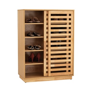 Mueble Moderno de Madera para Almacenamiento de Zapatos con Puertas Corredizas de Listones y Estructura de Madera Sólida para Entrada Zen - Product Image 4