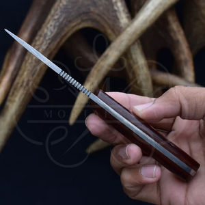 Couteau de chasse artisanal en acier Damas, manche en Micarta et bois de jute, couteau de survie Bushcraft à lame pleine, fournisseur OEM - Product Image 3