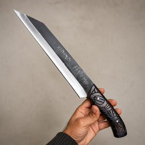 Handmade Viking Seax Knife High Carbon Steel Fixed Blade Medieval Bushcraft Hunting Knife with Leather Sheath Wholesale - Product Image 3