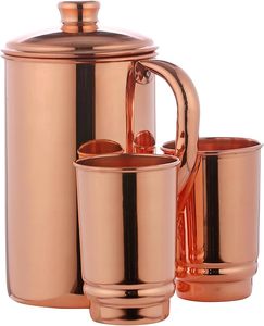 Traditional Handcrafted <b>Copper</b> Beverage Carafe Collection Decorative Antique Finish <b>Copper</b> Water Jug - Product Image 2