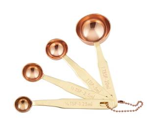 Juego de Cucharas Medidoras de Cobre Puro con Mango de Madera para Hornear y Cocinar, Utensilios de Cocina Hechos a Mano, Proveedor Mayorista para Exportación - Product Image 4