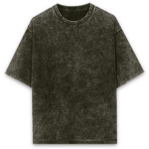 Camiseta de punto para hombre, oversize, cuello redondo, manga corta, color liso, lavada, casual, corte regular, largo normal - Product Image 6