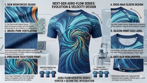Men's Navy Blue Short Sleeve Quick Dry Polyester T-Shirt for <b>Surfing</b> Water Activities - Product Image 5