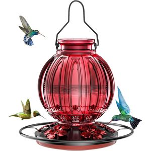 Alimentatore per Colibrì in Vetro da 26 Oz per Esterni, 5 Porte di Alimentazione a Fiore, Anti-perdita, per Nettare di Uccelli da Giardino - Product Image 3