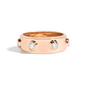 8mm Flush <b>Set</b> Diamond Wedding Band Round Cut Lab Grown 14K 18K Solid Gold Minimalist Rivet <b>Rings</b> For <b>Men</b> Factory Price Wholesale - Product Image 5
