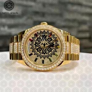 Reloj de Lujo Charm Jewels con Caja Dorada, Movimiento Mecánico, Correa de 20 mm, Cierre Oculto de Botón, Diseño Masculino, Esfera de 40 mm, Resistente al Agua 10 Bar - Product Image 1