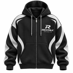 Unisex High Quality 100% Cotton <b>Zip</b>-Up <b>Hoodie</b> Fleece Sweatshirt with <b>Pocket</b> Regular Fit Sporty Style Winter Wear - Product Image 1