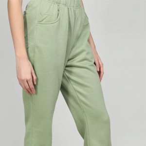Pantalon cargo décontracté d'été pour femme en polaire, devant plat, polyester/coton, respirant, taille élastique, couleurs personnalisables, haute qualité - Product Image 6