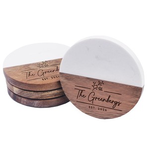 Sous-verres artisanaux en bois d'acacia écologiques avec couvercle et cuillère |   Ensemble de sous-verres en bois naturel, vente en gros en Inde - Product Image 4