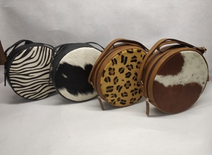 Sac à main en cuir véritable et fourrure de vache, sac bandoulière pour femmes, sac à main pour filles, fermeture éclair, toutes saisons, usage quotidien - Product Image 5