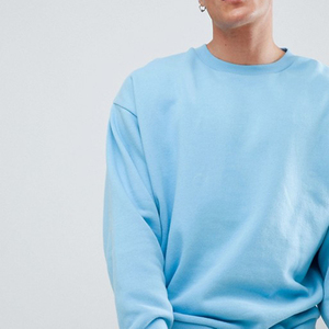 เสื้อสเวตเชิ้ตคอกลมโอเวอร์ไซส์สำหรับผู้ชาย สีฟ้าอ่อน ผ้าฝ้ายเฟรนช์เทอร์รี่ สวมใส่สบายๆ สำหรับฤดูใบไม้ร่วง - Product Image 2