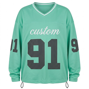 Jersey de Fútbol Americano Personalizado Verde Menta, Transpirable, para Hombre y Jóvenes, con Nombre y Número Personalizados - Product Image 1