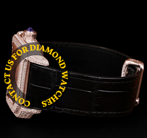 Montre de luxe tendance à cadran carré en moissanite, bracelet en cuir noir et affichage de la date, semi-sertie de diamants – Meilleure vente - Product Image 2