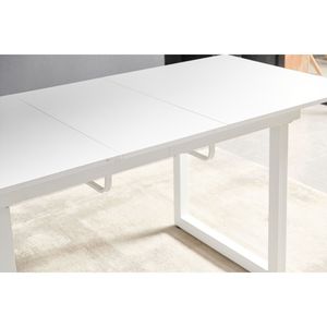 Modern 70.86 W X 31.5 <b>D</b> Square Extendable Dining <b>Table</b> with White Color Metal Leg Space Saving for Kitchen & Living Room - Product Image 2