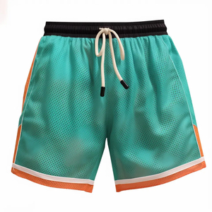Pantalones Cortos de Baloncesto para Hombre, Doble Capa de Malla Transpirable, Tejido de Punto, Cintura Media, Cierre con Cordón, Estampado por Sublimación, Casuales - Product Image 4